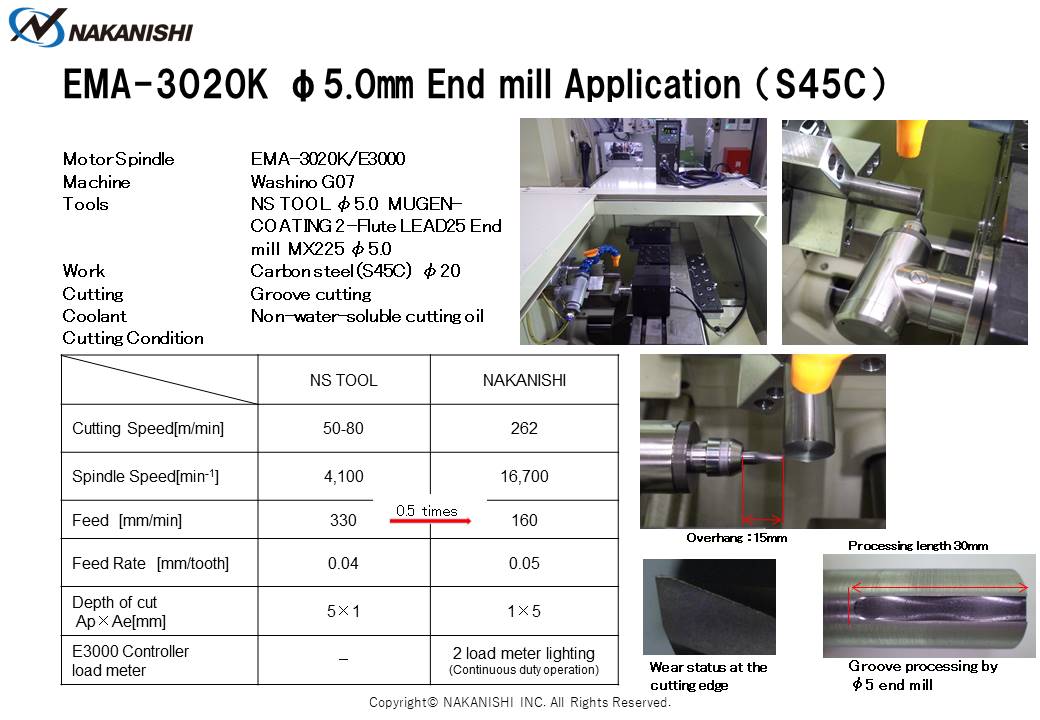 NR-3060S/EM-3030T-J φ6.0㎜ End mill Application（A6061)